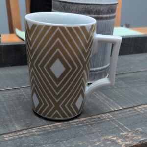 Starbucks Rosanna White and Gold Diamond Pattern Holiday Mug 2013